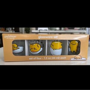 Sanrio Gudetama The Lazy Egg Set of 4 Shot Glasses Gift 1.5 Oz NEW